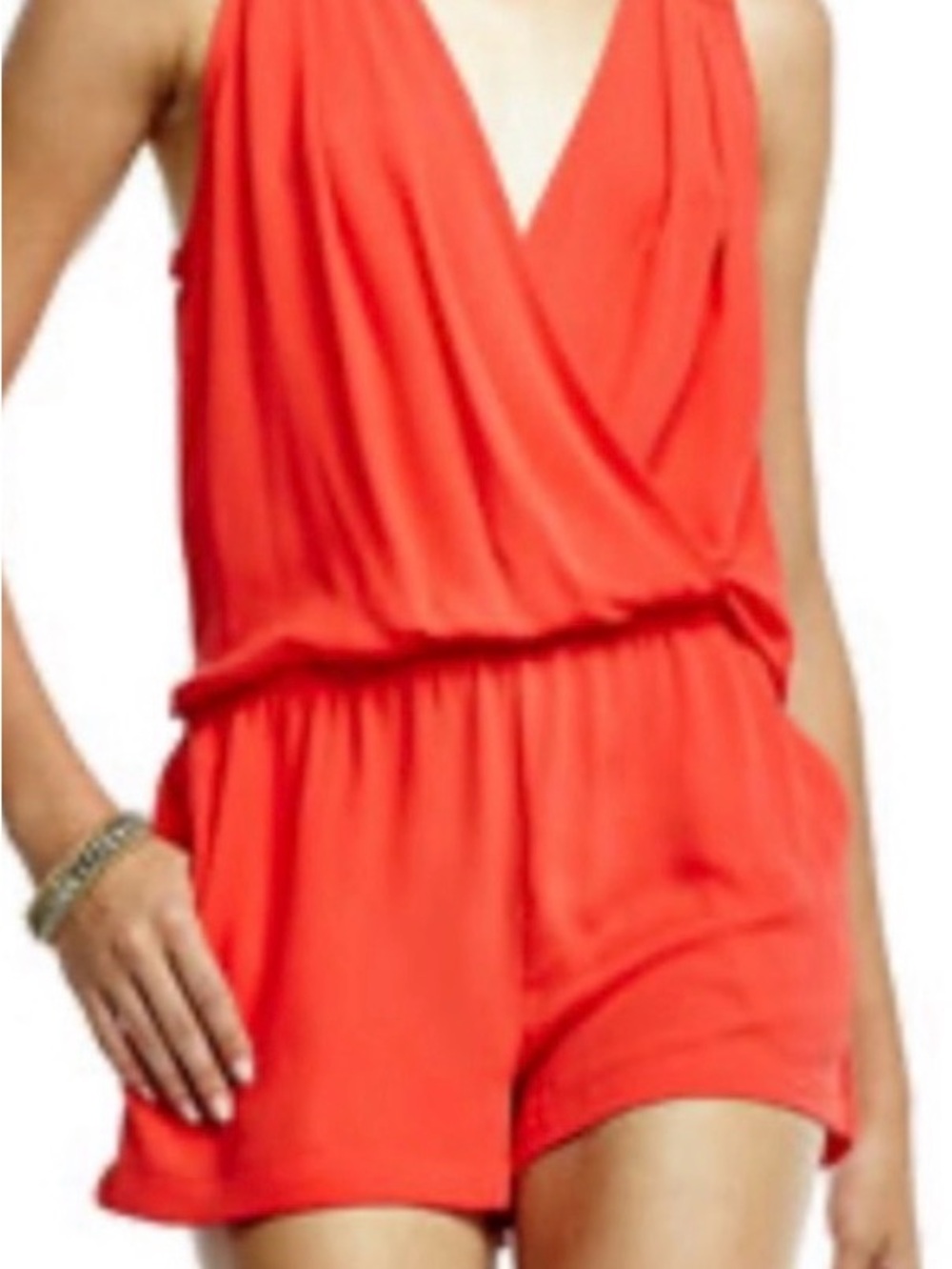 BCBG Coral V-Neck Sleeveless Romper